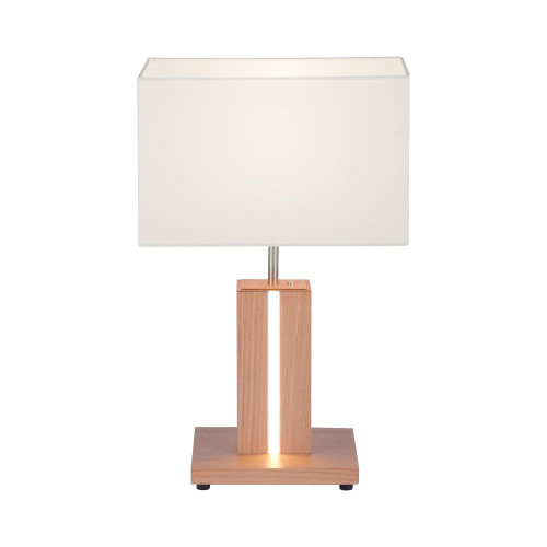 Leuchten Direkt AMANDA Wood Effect with Touch Dim Illuminated Strip Table Lamp
