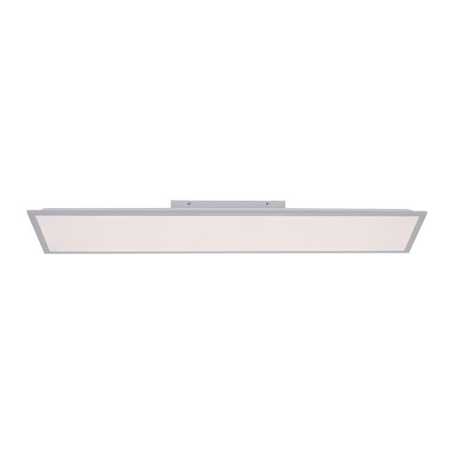 Leuchten Direkt FLAT Silver Rectangular Remote Control Dimmable Ceiling Light