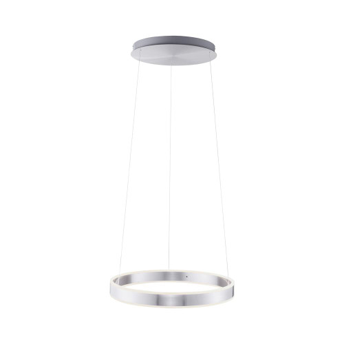 Paul Neuhaus ARINA 60cm 2 Light Satin Chrome Ringed Pendant Light