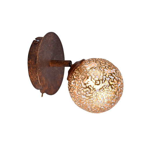 Paul Neuhaus GRETA Rust with Gold Coloured Glass Wall Light