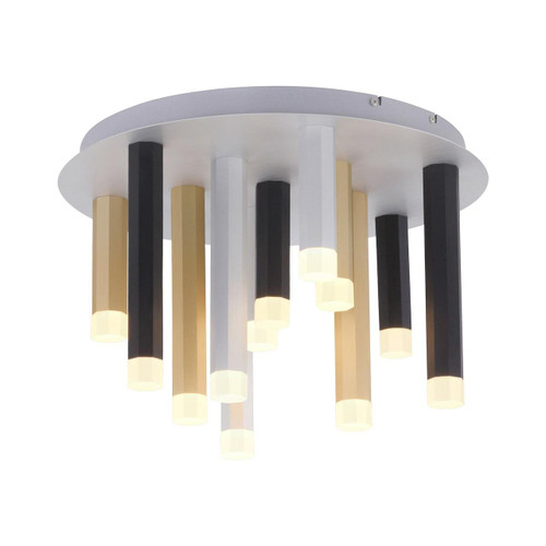 Paul Neuhaus PURE-GEMIN 12 Light Aluminium with Black and Gold Dimmable Ceiling Light