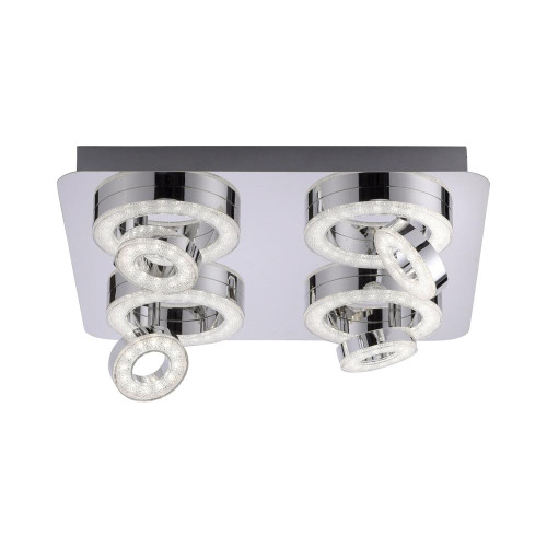 Leuchten Direkt TIM 8 Light Polished Chrome Dimmable Colour Change Smart Ceiling light