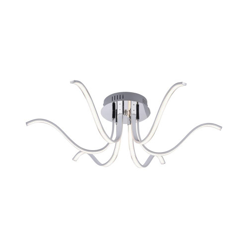 Leuchten Direkt VALERIE 6 Light Silver Semi Flush Ceiling Light