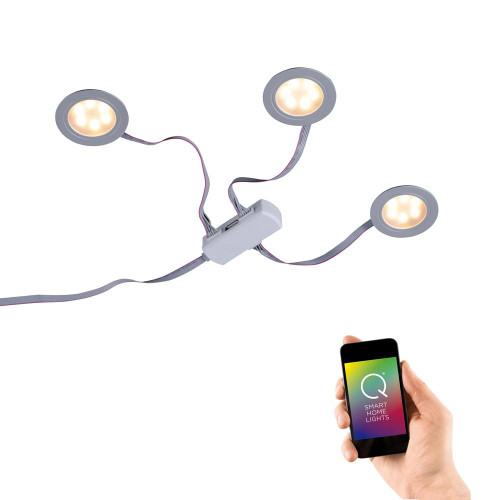 Paul Neuhaus Q-ELLI 3 Light Aluminium Smart LED Recessed Downlight Paul Neuhaus Q-ELLI 3 Light Aluminium Smart LED Recessed Downlight
