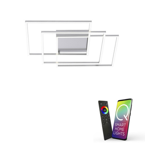 Paul Neuhaus Q-INIGO 3 Aluminium 60x60cm Smart LED Ceiling Light