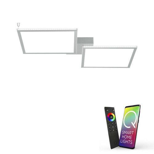 Paul Neuhaus Q-ROSA 2 Light Aluminium 74x60cm Smart LED Ceiling Light