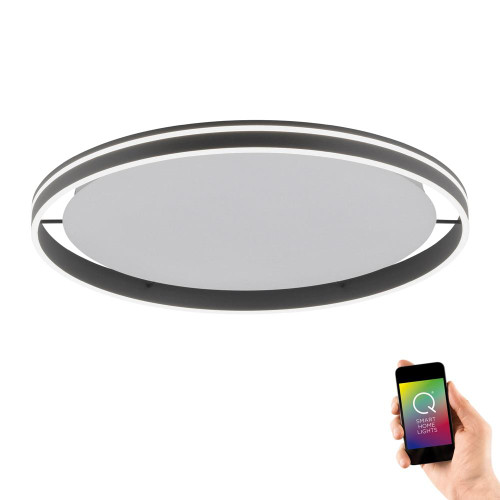 Paul Neuhaus Q-VITO 79.4 Anthracite Ringed Smart LED Ceiling Light