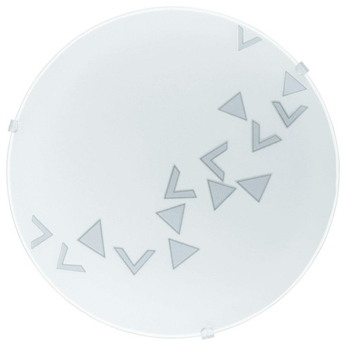 Eglo Lighting Mars White with Design Triangles Satin Glass Wall and Ceiling Light