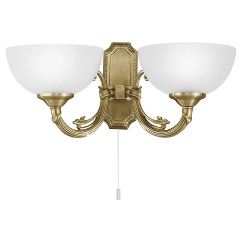 Eglo Lighting Savoy 2 Light Bronzed with White Satin Glass Wall Light