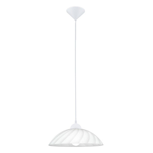 Eglo Lighting Vetro White with Waved Satin Glass Shade Pendant Light