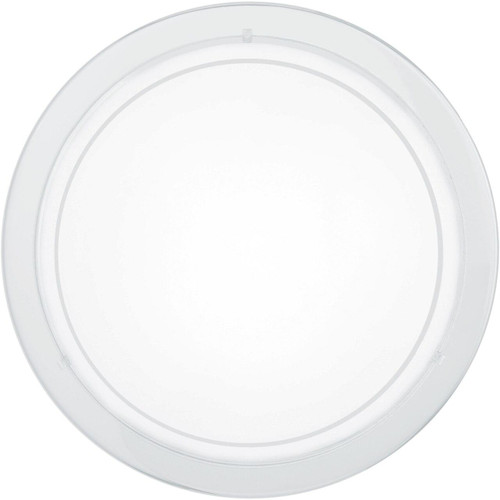 Eglo Lighting Planet 1 White with Clear White Painted Glass Shade Wall and Ceiling Light
