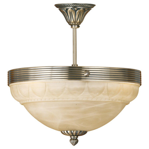 Eglo Lighting Marbella Bronzed with Champagne Alabaster Glass Shade Ceiling Light