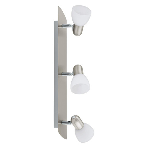 Eglo Lighting ENEA 3 Light Satin Nickel with White Satin Glass Spotlight