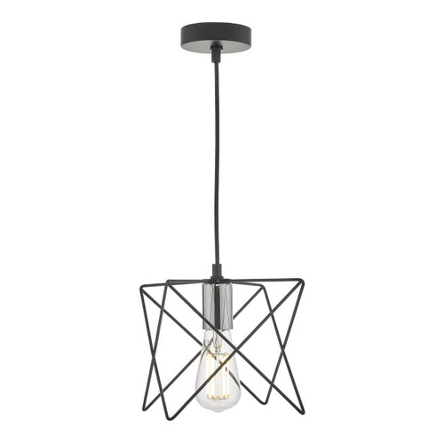 Midi Black and Polished Chrome Pendant Light