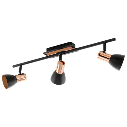 Eglo Lighting Barnham 3 Light Blackand Copper Bar Spotlight