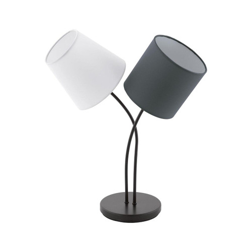Eglo Lighting Almeida 2 Light Black with Multi-Coloured Fabric Shade Table Lamp
