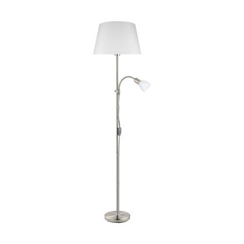 Eglo Lighting Conesa 2 Light Satin Nickel with White Shade Floor Lamp