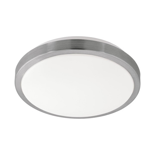 Eglo Lighting Competa 1 325 White with Satin Nickel and White Shade Wall and Ceiling Light