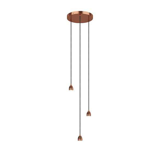 Accessory 3 Light Modular Copper LED Cluster Pendant Light Suspension