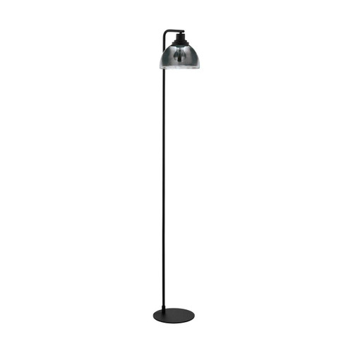 Eglo Lighting Beleser Black with Black Vaporized Glass Shade Floor Lamp