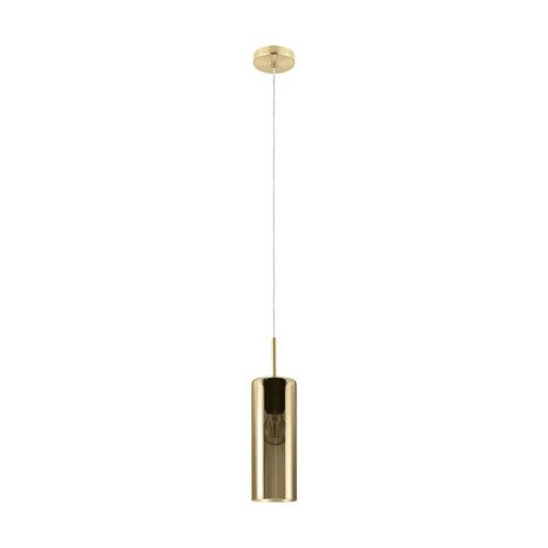 Eglo Lighting Selvino Satin Nickel with Gold Vaporized Glass Pendant Light