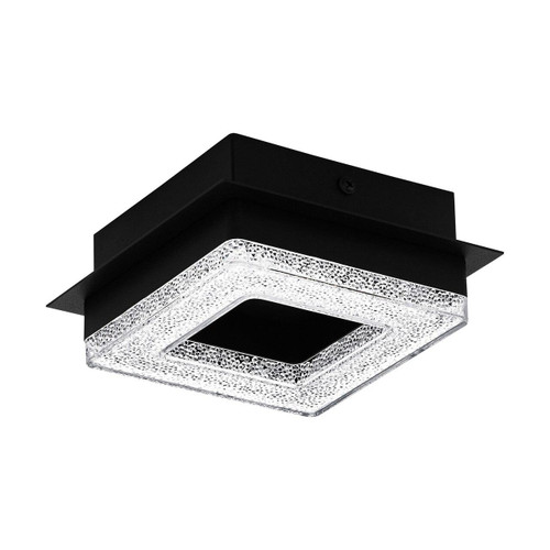 Eglo Lighting Fradelo 1 Black with Clear Crystal Shade Wall and Ceiling Light