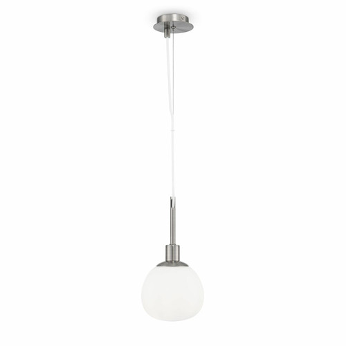 Maytoni Erich Nickel with Opal Glass Pendant Light