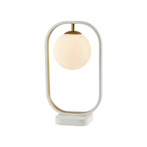 Maytoni Avola Matt White with Gold and Opal Glass Table Lamp