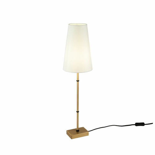 Maytoni Zaragoza Matt Brass with Black and White Fabric Shade Table Lamp