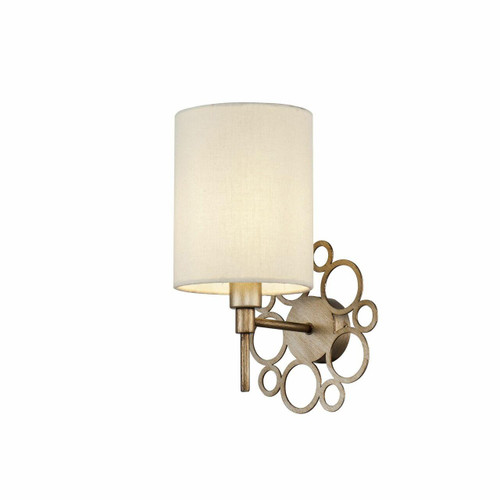 Maytoni Anna Antique Gold with Cream Fabric Shade Wall Light