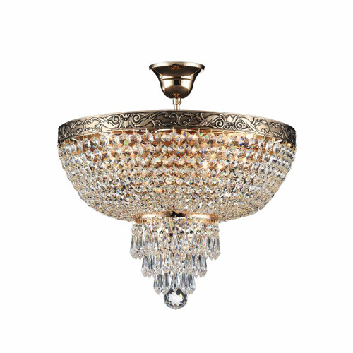 Maytoni Palace 5 Light Brass and Crystal Ceiling Light