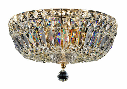 Maytoni Basfor 3 Light Gold and Crystal Ceiling Light