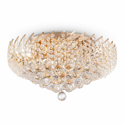 Maytoni Karolina 9 Light Gold and Crystal Ceiling Light