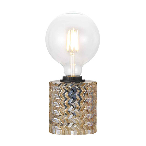 Hollywood Black Cable with Amber Glass Table Lamp