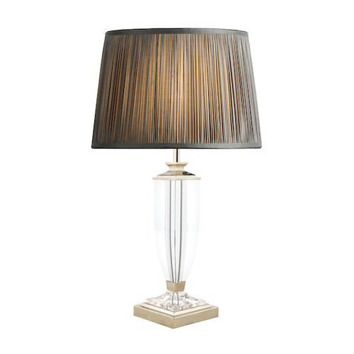 Carson Large Polished Nickel & Crystal Base Only Table Lamp