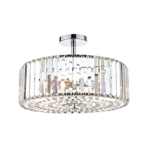 Fernhurst 4 Light Polished Chrome Semi Flush Ceiling Light