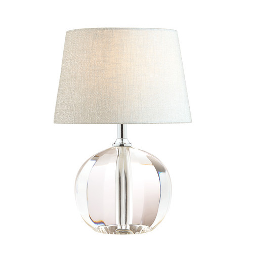 Lydia Hand-Cut Faceted Crystal Glass Globe Base Petite Table Lamp