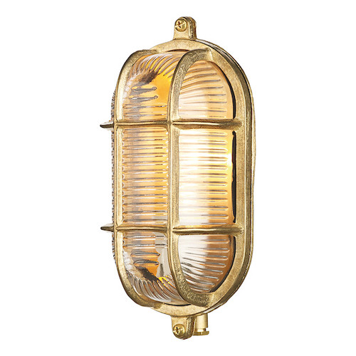 Admiral Small Oval Bulkhead Brass IP64 Wall Light