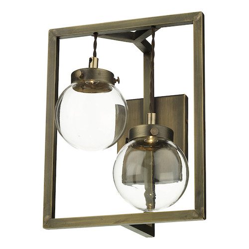 Chiswick 2 Light Antique Brass Wall Light