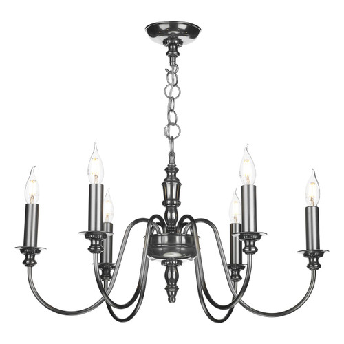 Dickens 6 Light Pewter Pendant Light Fitting Only