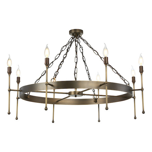 DURRELL 8 Light Antique Brass Pendant Light