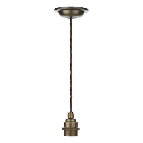 Duxford Antique Brass Single Pendant Light Suspension