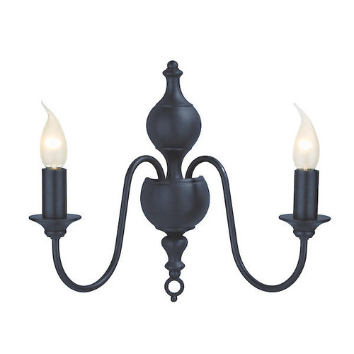 David Hunt FLEMISH 2 Light Smoke Blue Wall Light 