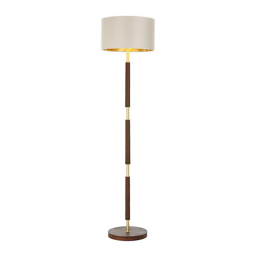David Hunt Hunter Butter Brass With Leather Detail Floor Lamp Base Only 