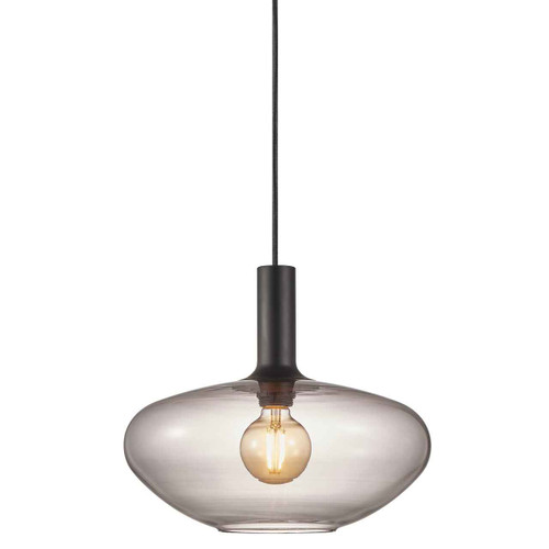 Alton 35 Black with Smoked Glass Pendant Light