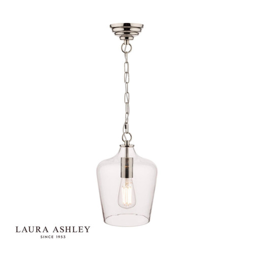 Laura Ashley Lighting Ockley Bottle Polished Chrome with Glass Pendant Light 
