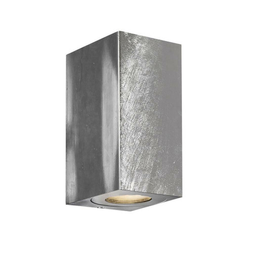 Nordlux Canto Maxi Kubi 2 LED Galvanized With Clear Glass IP44 Up/Down Wall Light