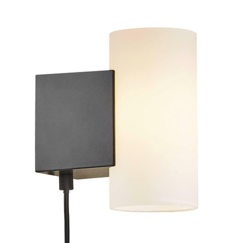 Nordlux Mona Black With Opal Glass Wall Light