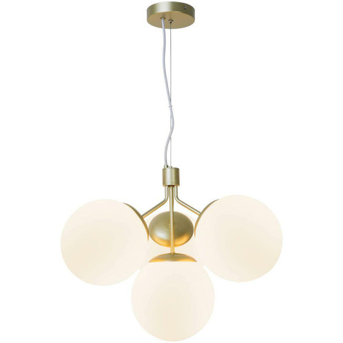 Nordlux Ivona 4 Light Brass With Opal Glass Pendant Light