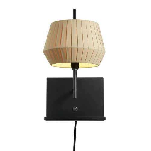 Nordlux Dicte Black With Beige Shade Wall Light